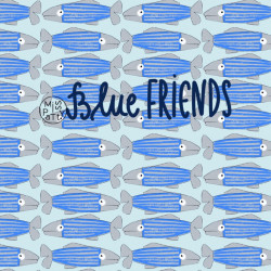 Bio Jersey Lillestoff - Blue Friends